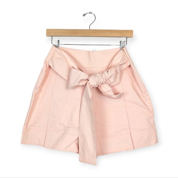 NWT J.Crew Blush Cotton Poplin Tie Waist Shorts Size 8 - Picture 1 of 8